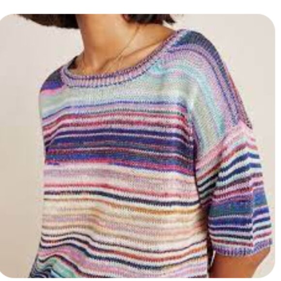 Anthropologie Bianca Sweater Tee Short Sleeve Sweater Size Small - Picture 3 of 6
